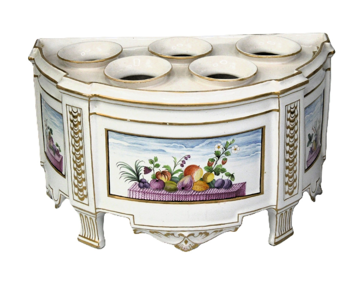 BOUQUETIERE EN FAIENCE DE SAINT CLEMENT  D'EPOQUE LOUIS XVI (XVIIIème siécle)