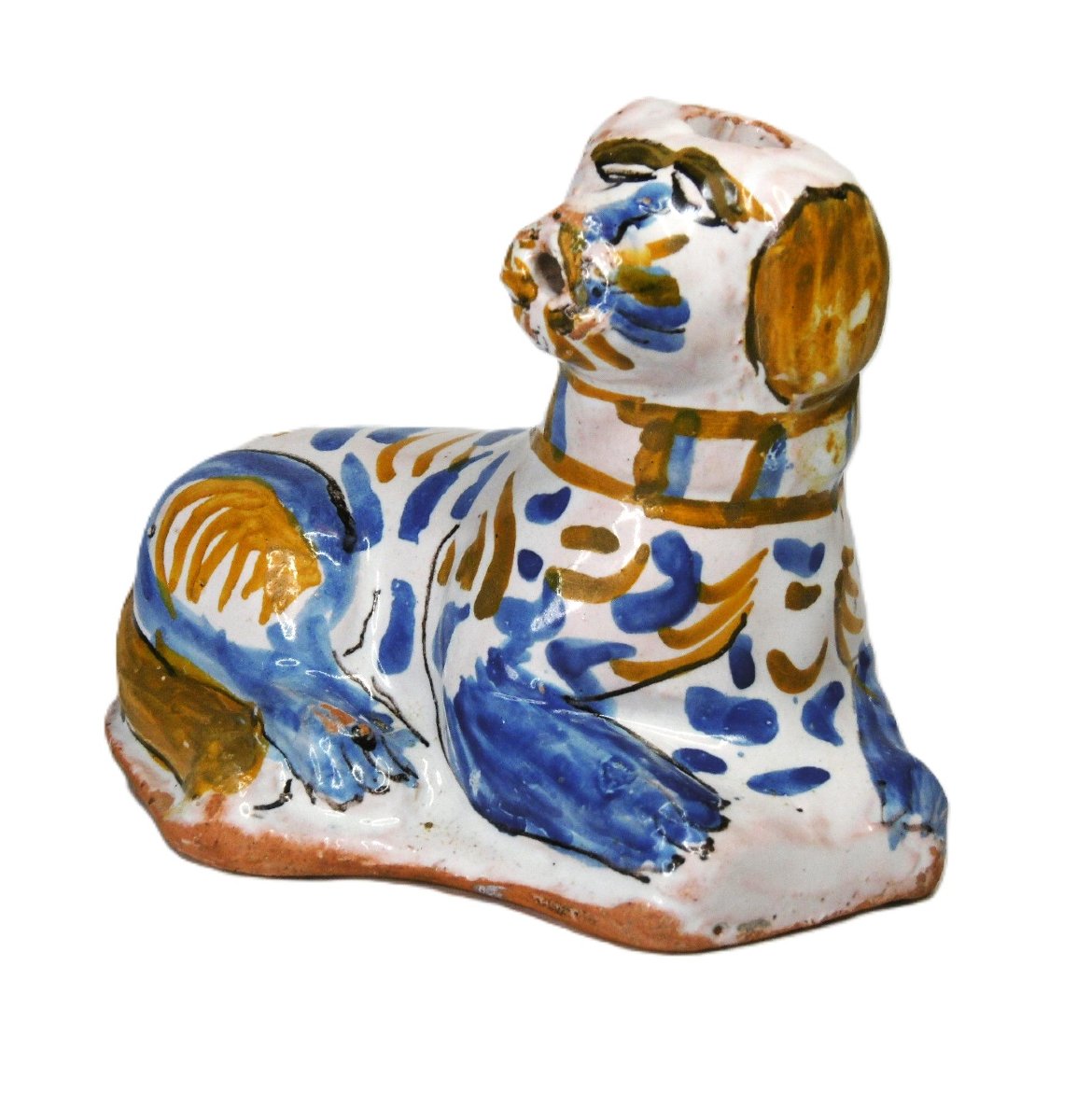 Nevers Faience Inkwell In The Shape Of A Dog From The 17th Century-photo-3