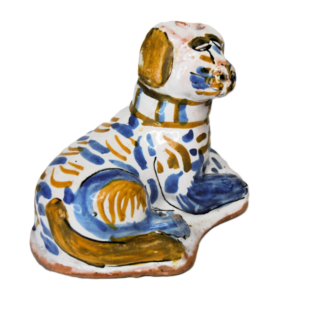 Nevers Faience Inkwell In The Shape Of A Dog From The 17th Century