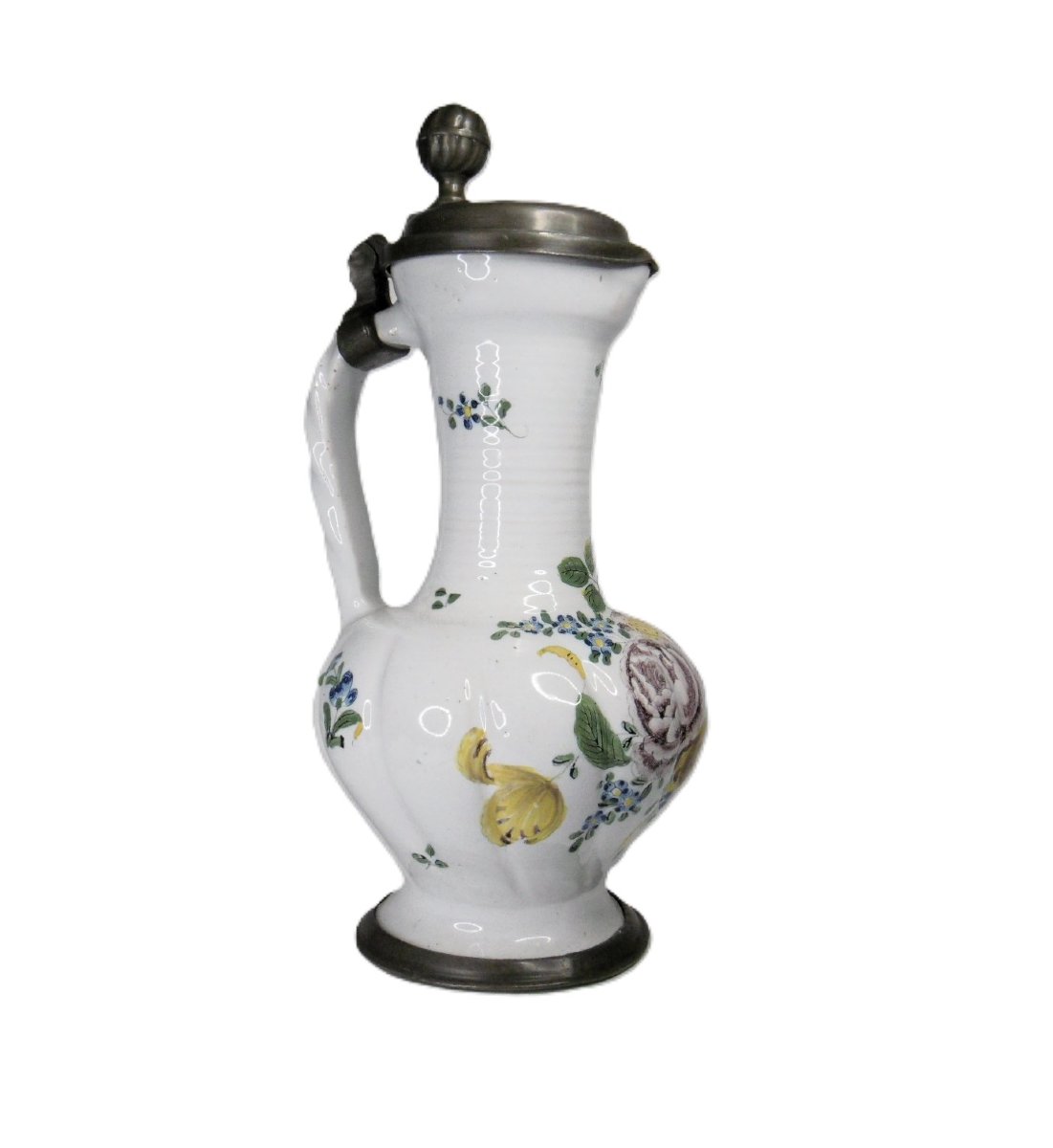 Germany Small Pitcher With Floral Decoration From The 18th Century-photo-2