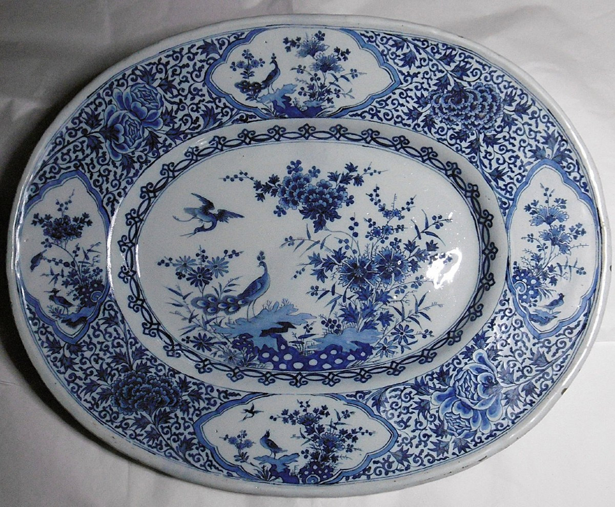 Large Delftware Platter (56.5 Cm) Marked Ak For Adrianus Kocx, Late 17th Century 