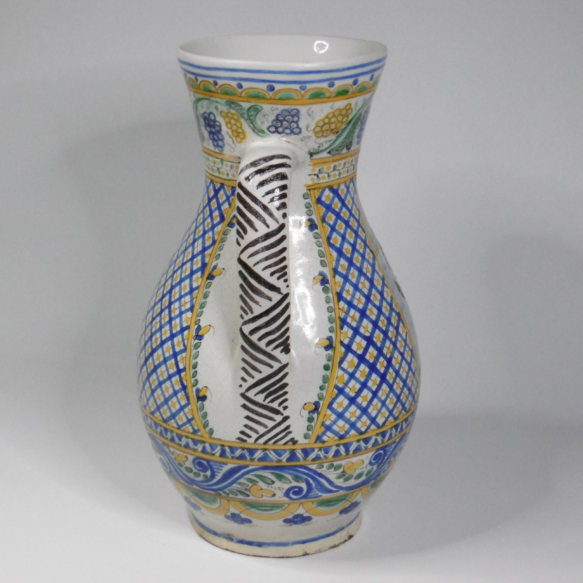 STOMFA  POSTHABAN GRAND PICHET DE MARIAGE EN FAIENCE MARQUE DATE 1760 D'EPOQUE XIXéme-photo-4