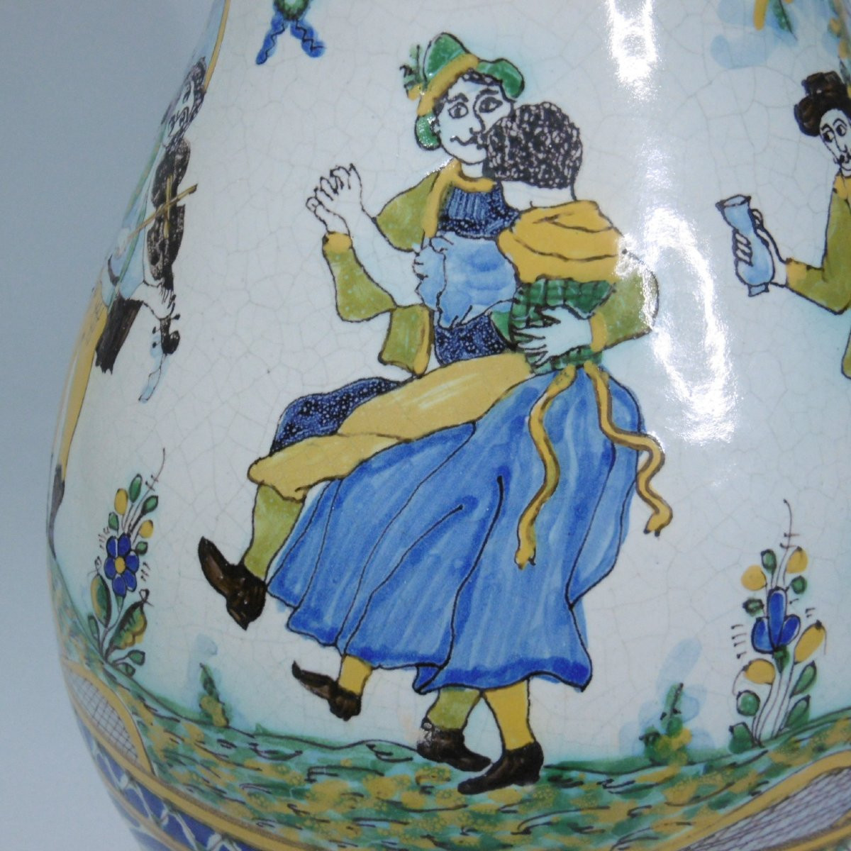 STOMFA  POSTHABAN GRAND PICHET DE MARIAGE EN FAIENCE MARQUE DATE 1760 D'EPOQUE XIXéme-photo-5