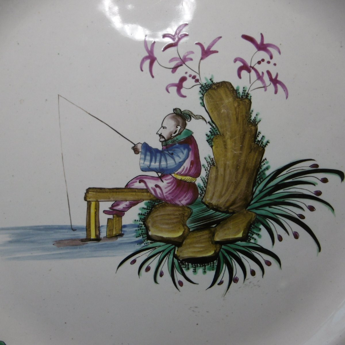 Luneville Or Les Islettes Large Chinese-style Platter 18th Century-photo-3