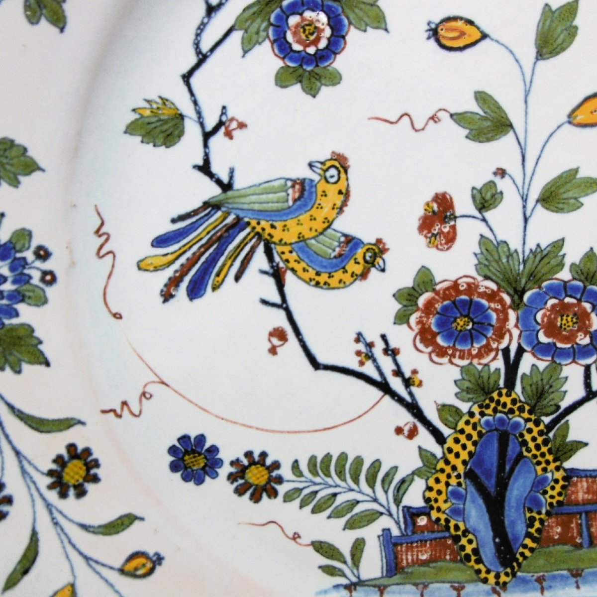 Rouen Earthenware Plate With Leopard And Arrow Motif, 18th Century-photo-4