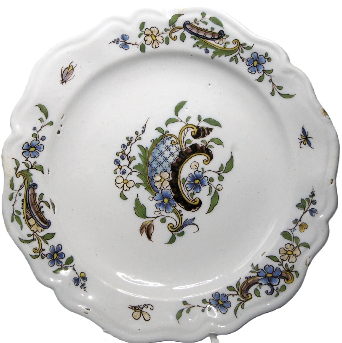 FAIENCE DE SAINT OMER PLAT D'EPOQUE XVIIIéme SIECLE