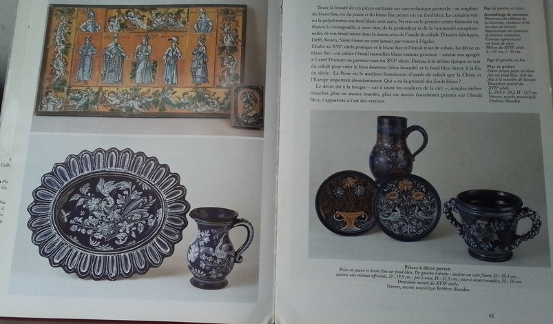 PLAT EN FAIENCE DE NEVERS A FOND BLEU PERSAN D'EPOQUE XVIIéme ex.sim.musée Nevers-photo-3