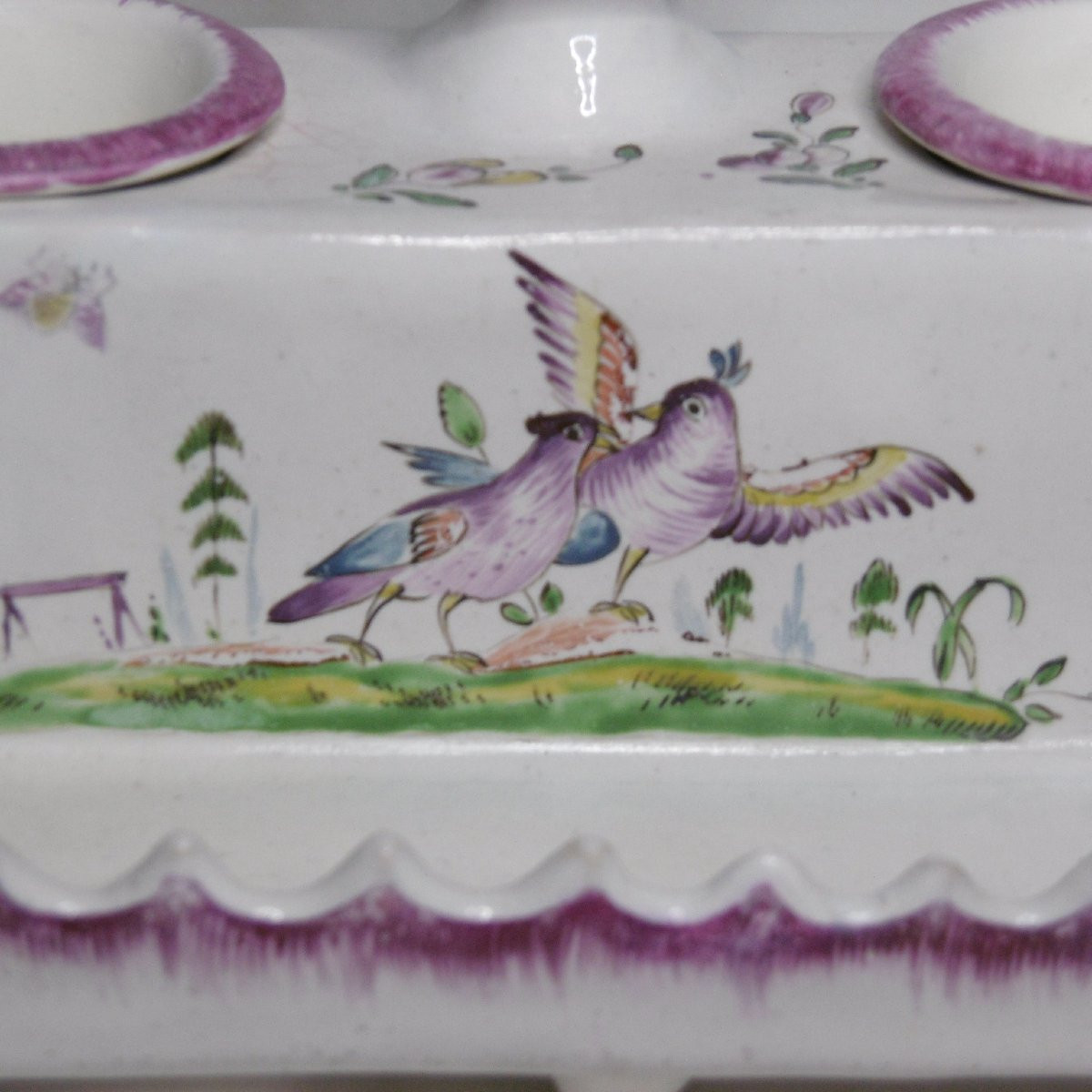 FAIENCE DE BERGERAC ECRITOIRE  DE MARIAGE D 'EPOQUE XVIIIéme SIECLE-photo-1