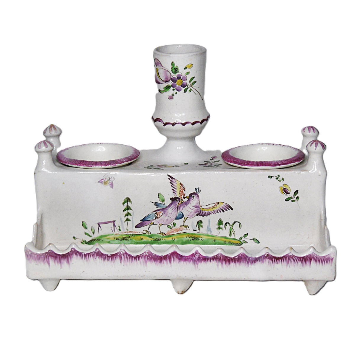 FAIENCE DE BERGERAC ECRITOIRE  DE MARIAGE D 'EPOQUE XVIIIéme SIECLE
