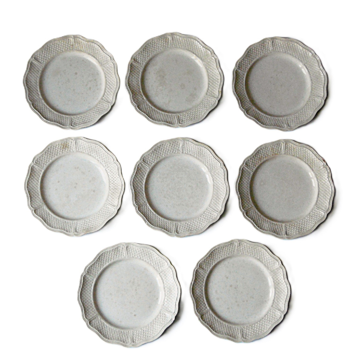 FAIENCE FINE PONT AUX CHOUX 8 ASSIETTES XVIIIéme SIECLE