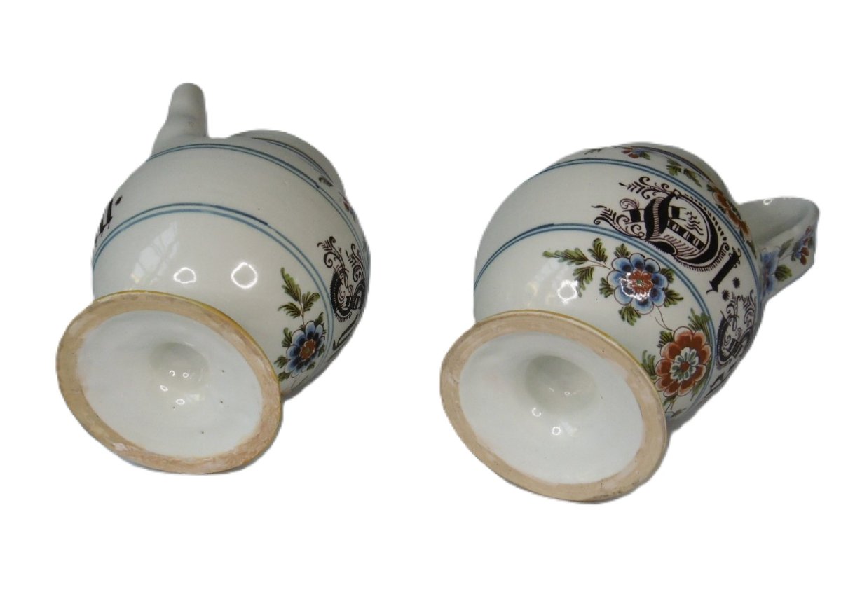 FAIENCE DE NOVE ANTONIBON PAIRE DE CHEVRETTES DE PHARMACIE D'EPOQUE XVIIIéme SIECLE-photo-1
