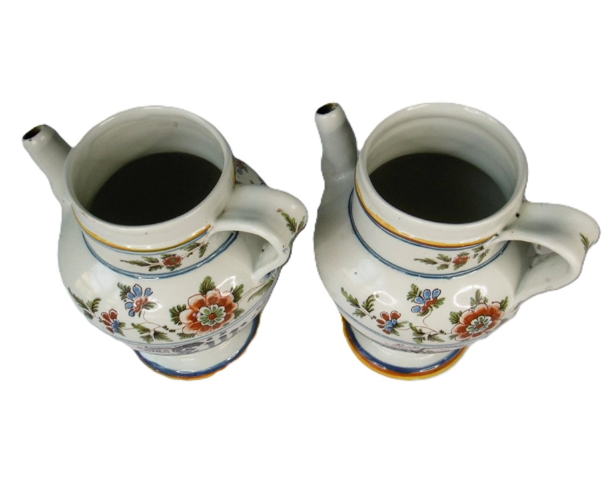 FAIENCE DE NOVE ANTONIBON PAIRE DE CHEVRETTES DE PHARMACIE D'EPOQUE XVIIIéme SIECLE-photo-2