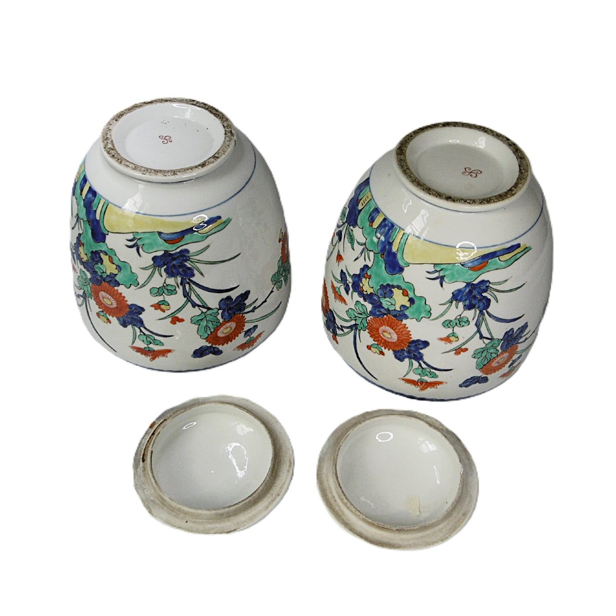 Pair Of Imari Kakiemon Style Porcelain Vessels,paris, XIXth Century Production,marked-photo-3