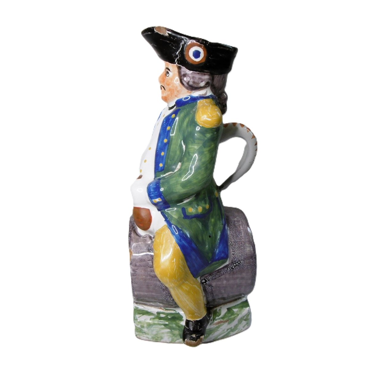 PICHET REVOLUTIONNAIRE A LA COCARDE ,FAIENCE  DE  L'EST D'EPOQUE FIN 18E-photo-2