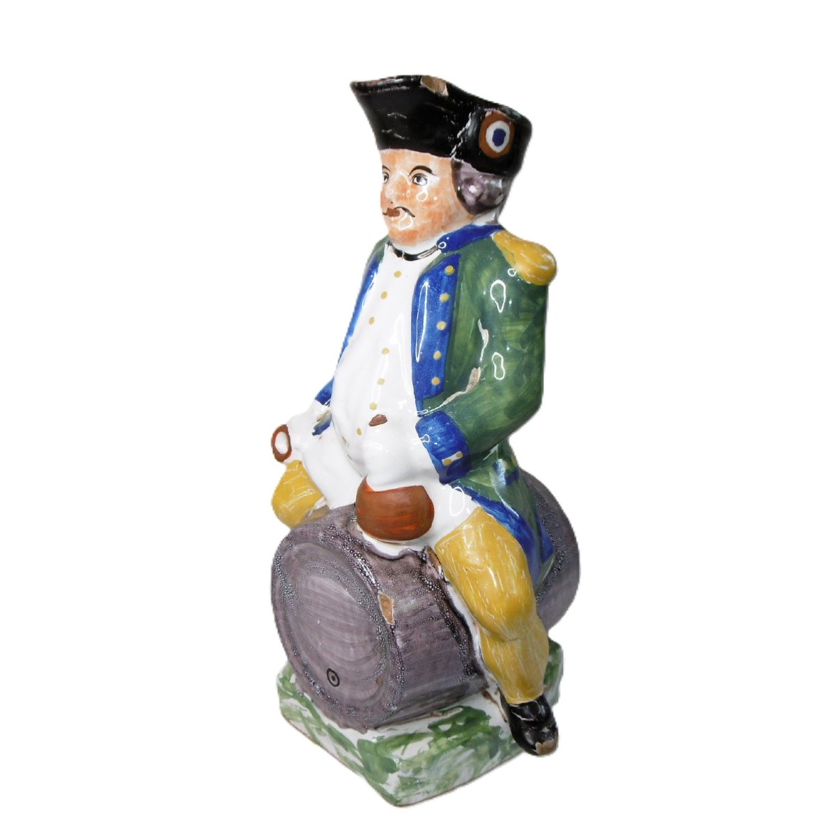PICHET REVOLUTIONNAIRE A LA COCARDE ,FAIENCE  DE  L'EST D'EPOQUE FIN 18E