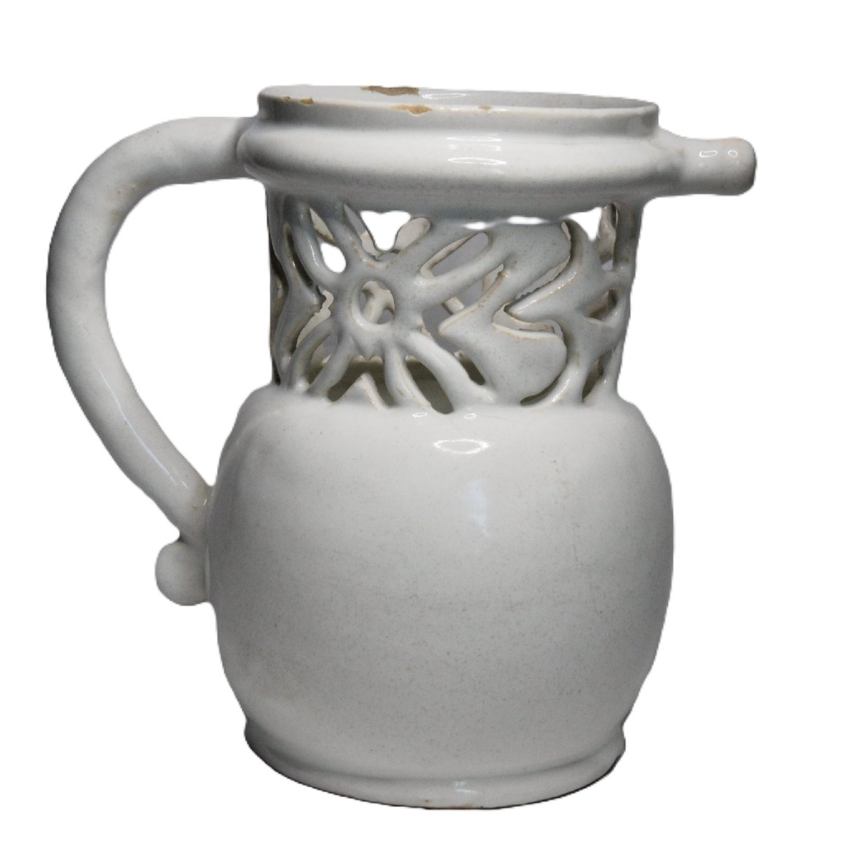 FAIENCE DE NEVERS ,PICHET TROMPEUR D'EPOQUE XVIIéme SIECLE-photo-3