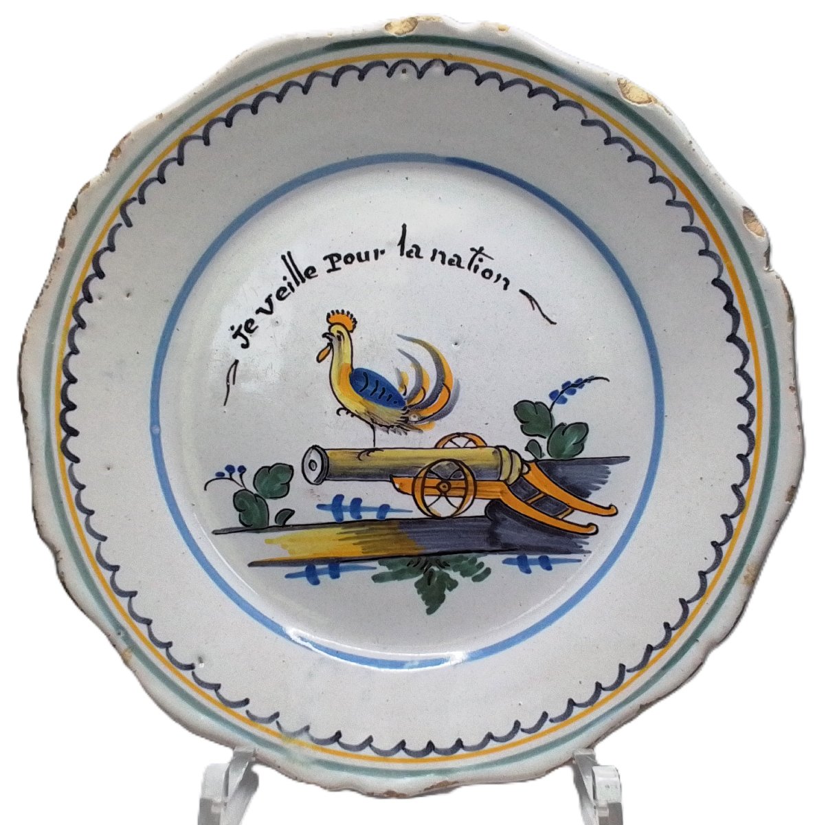 FAIENCE DE NEVERS ASSIETTE REVOLUTIONNAIRE D'EPOQUE XVIIIéme SIECLE