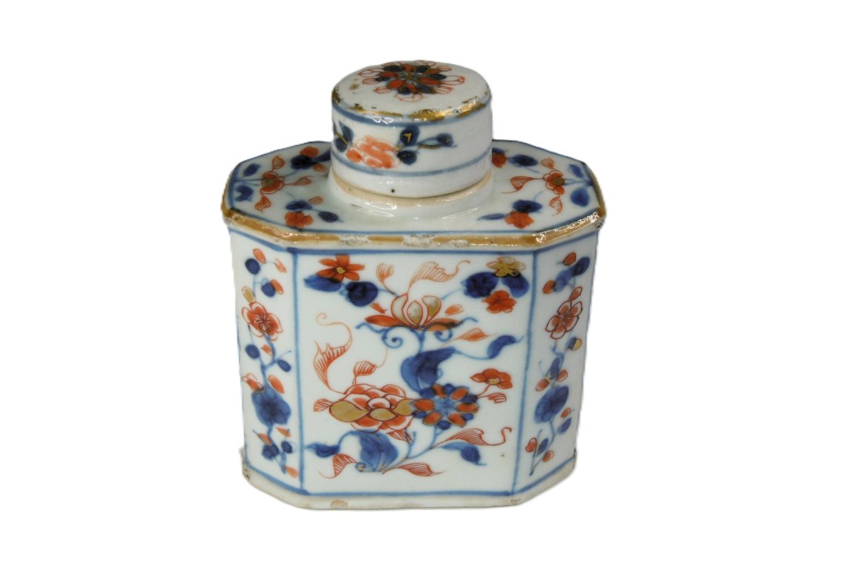 BOITE A THE EN PORCELAINE DE CHINE IMARI KANGXI FIN XVIIème SIECLE-photo-2