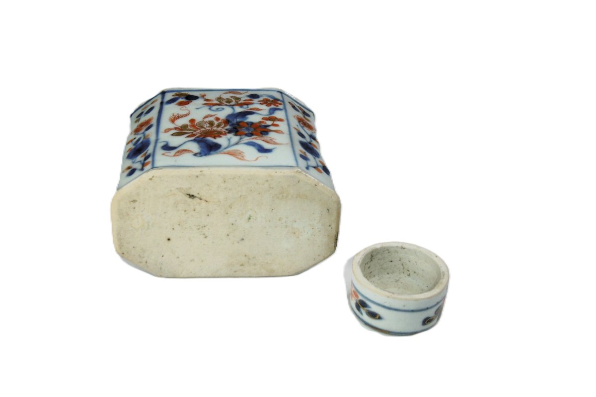 BOITE A THE EN PORCELAINE DE CHINE IMARI KANGXI FIN XVIIème SIECLE-photo-3