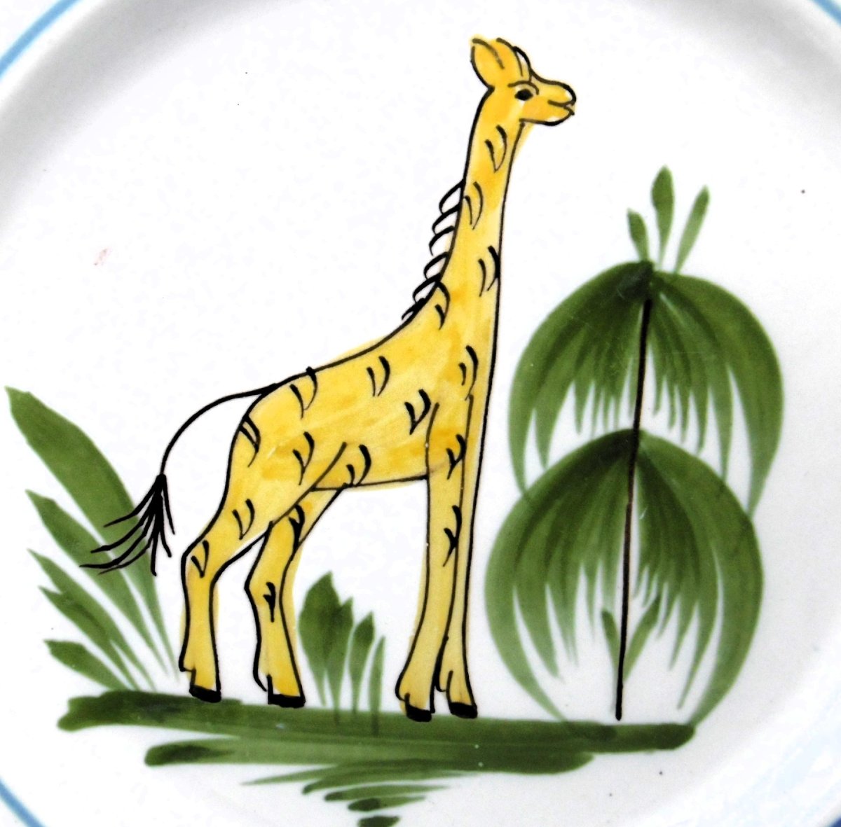 ASSIETTE  A LA GIRAFE ZARAFA D'EPOQUE CHARLES X , XIX ème SIECLE-photo-2