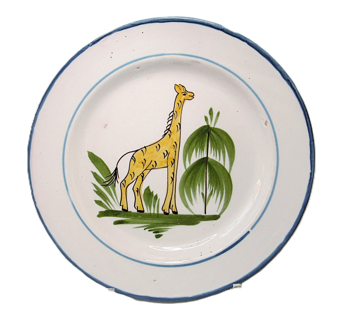 ASSIETTE  A LA GIRAFE ZARAFA D'EPOQUE CHARLES X , XIX ème SIECLE