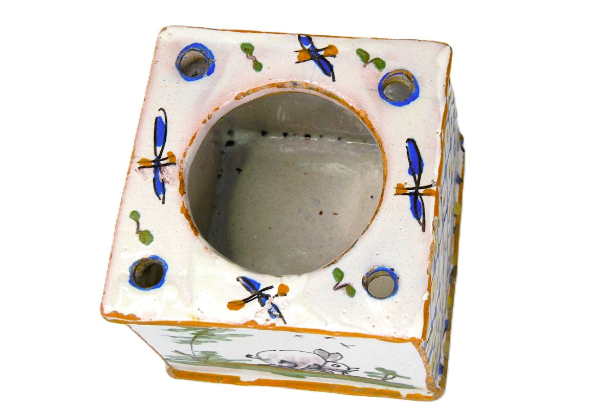 Revolutionary Inkstand Made Of Roanne Earthenware From The 18th Century-photo-4