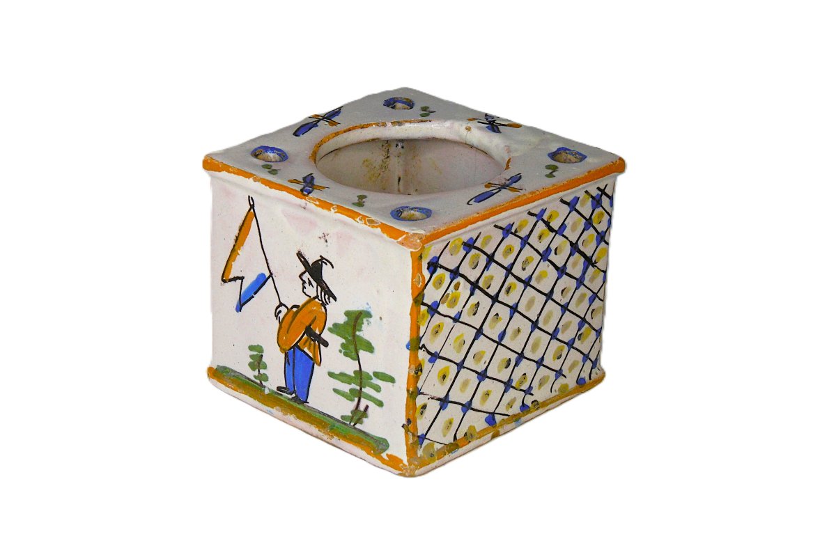 Revolutionary Inkstand Made Of Roanne Earthenware From The 18th Century
