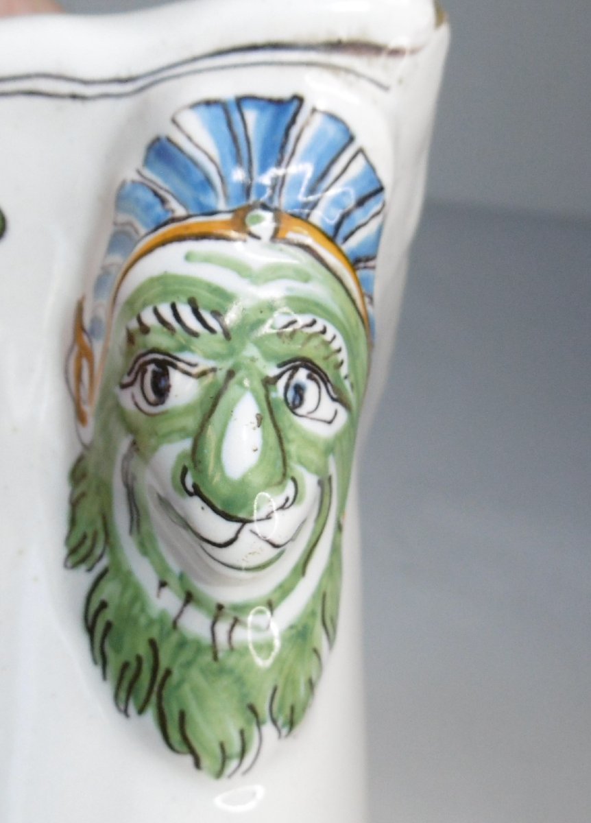 FAIENCE DE MOUSTIERS BOUQUETIERE AUX DRAPEAUX D'EPOQUE XVIIIéme SIECLE-photo-4