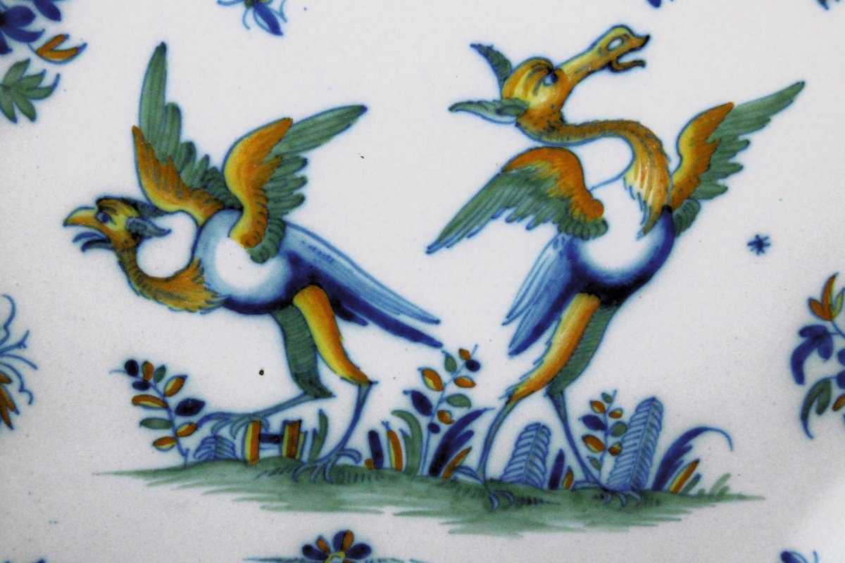 Alcora Ceramic Large Plate (40 Cm) From The 18th Century-photo-2