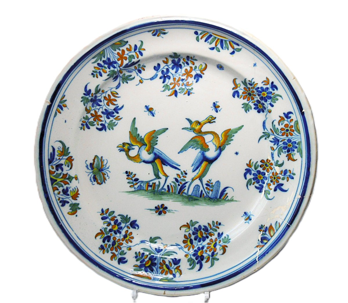 Alcora Ceramic Large Plate (40 Cm) From The 18th Century