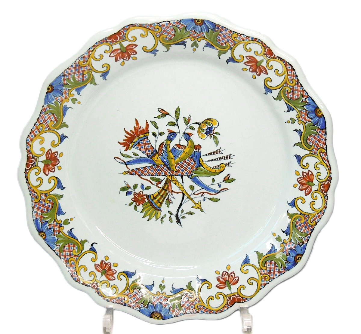 Rouen Ceramics: 18th-century "au Carquois" Wedding Plate, With Mark And Label