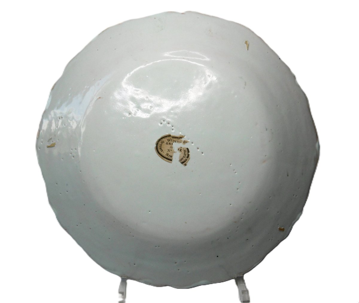 Rouen Fairyware 18th-century Antique Horn-handled Plate-photo-3