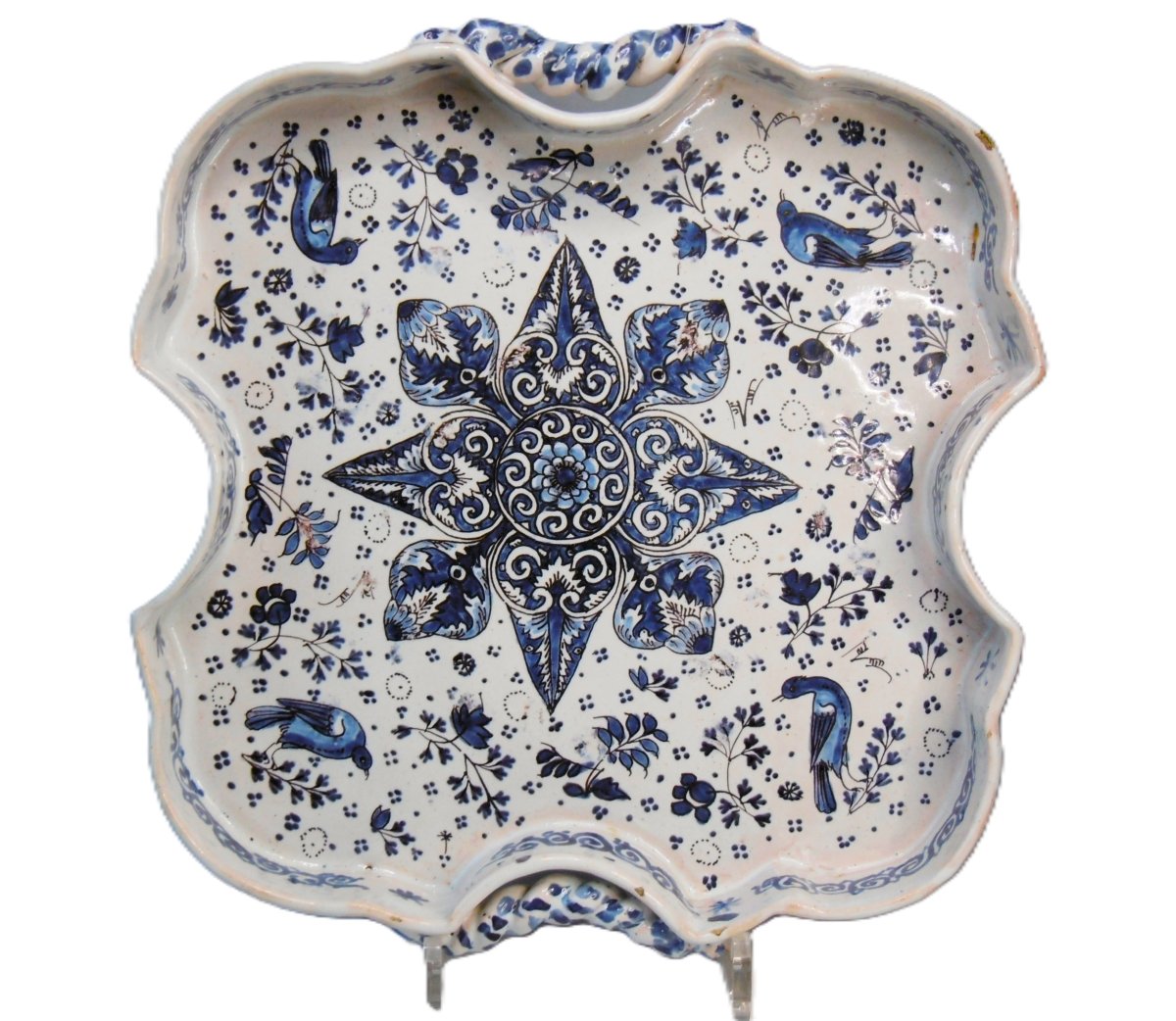 FAIENCE DE SAINT CLOUD OU PARIS  SURTOUT DE TABLE TRIPODE D'EPOQUE XVIIIéme SIECLE-photo-2