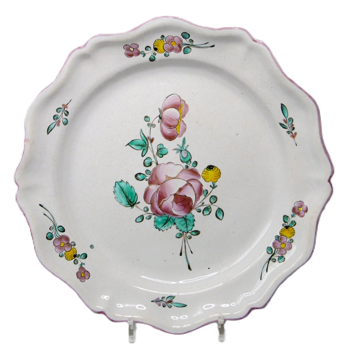 FAIENCE DE LA ROCHELLE GRAND PLAT(34,5cm)D'EPOQUE XVIIIéme