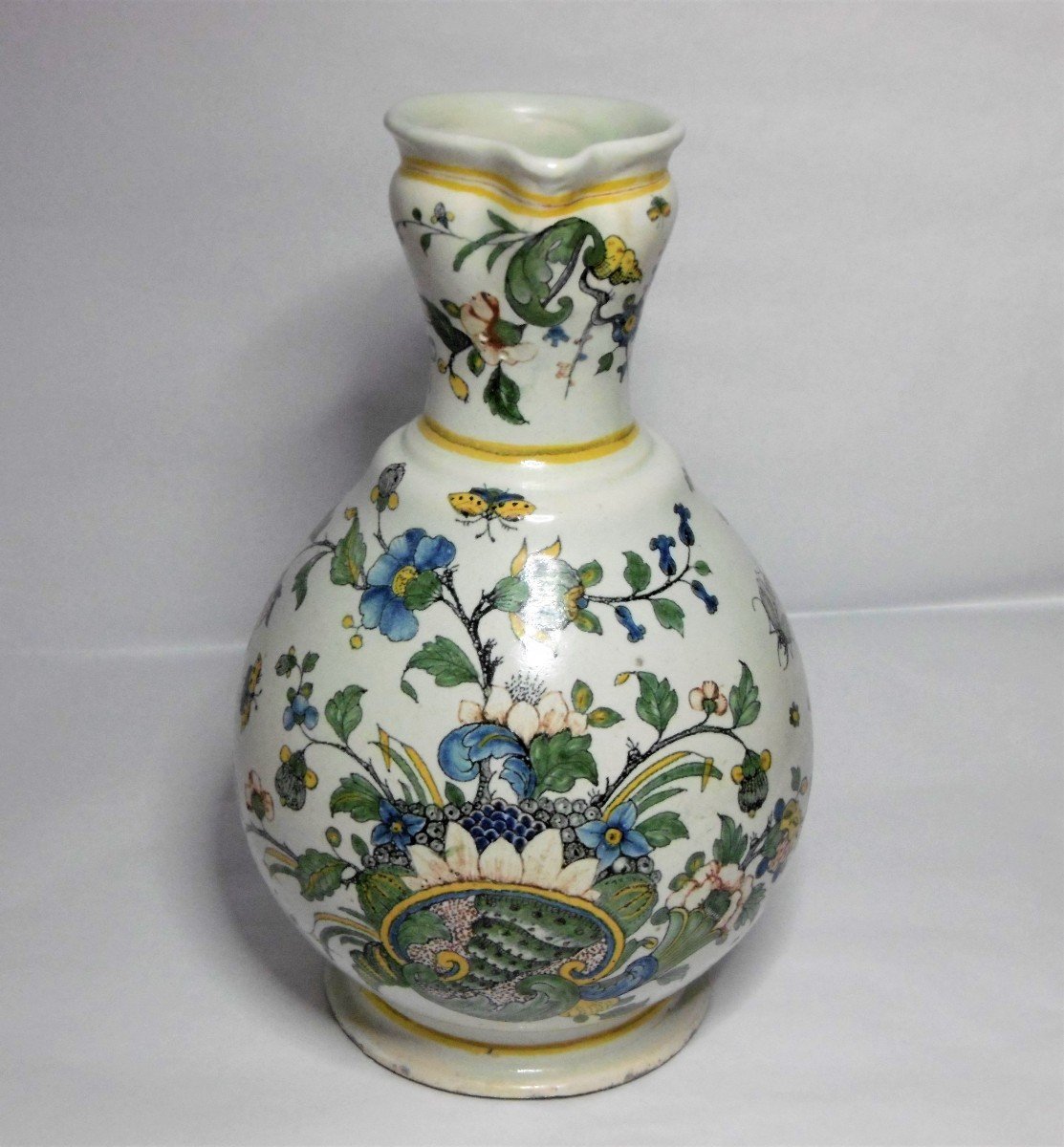 Rouen Patronymic Pitcher Jacques Mutel 1753 Ep. XVIIIth A Rocaille Decor And 6 Chinese-photo-4