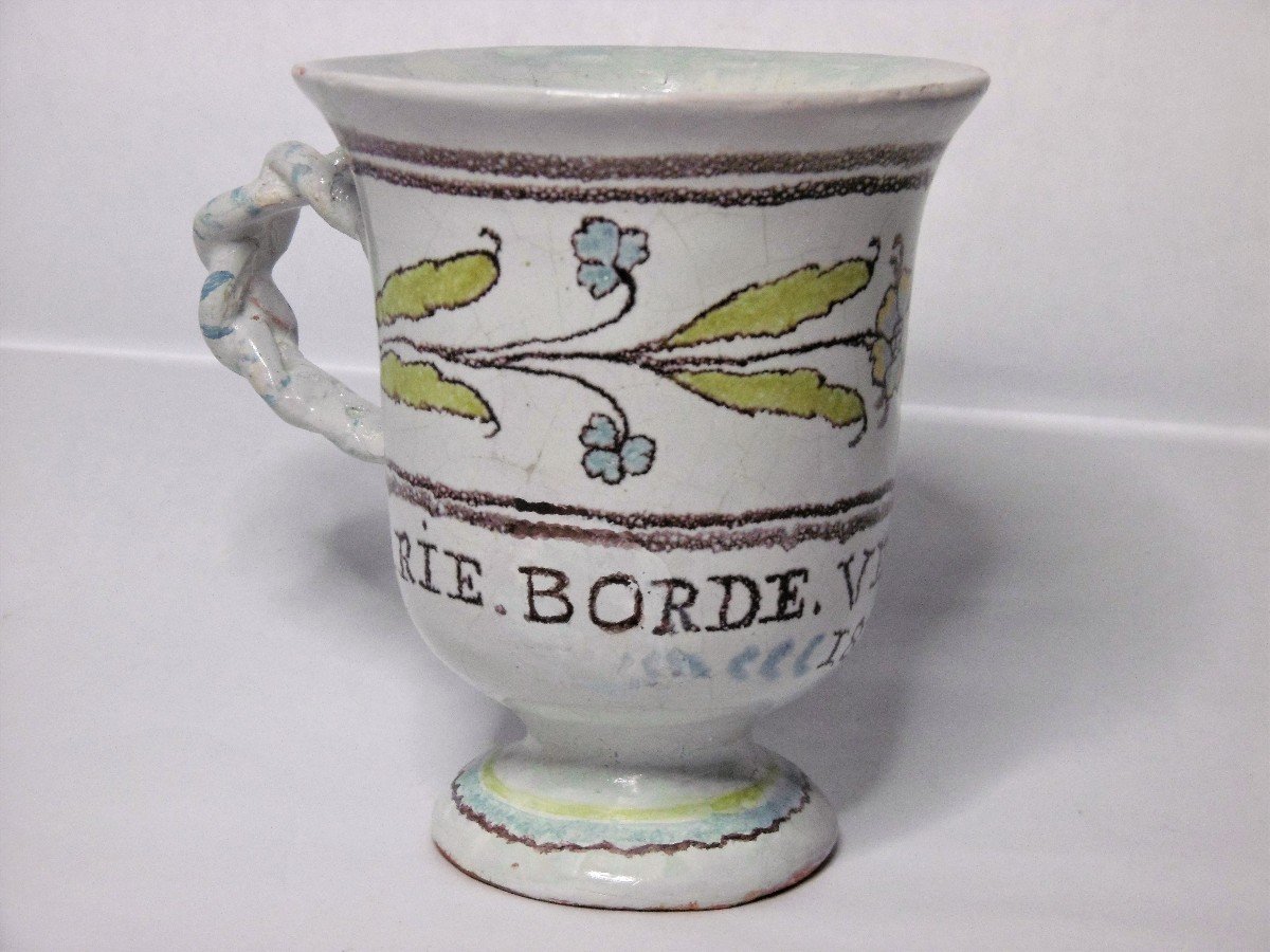 Faience de Saint Denis Sur Sarthon Tasse Patronymique Datee 1817-photo-3