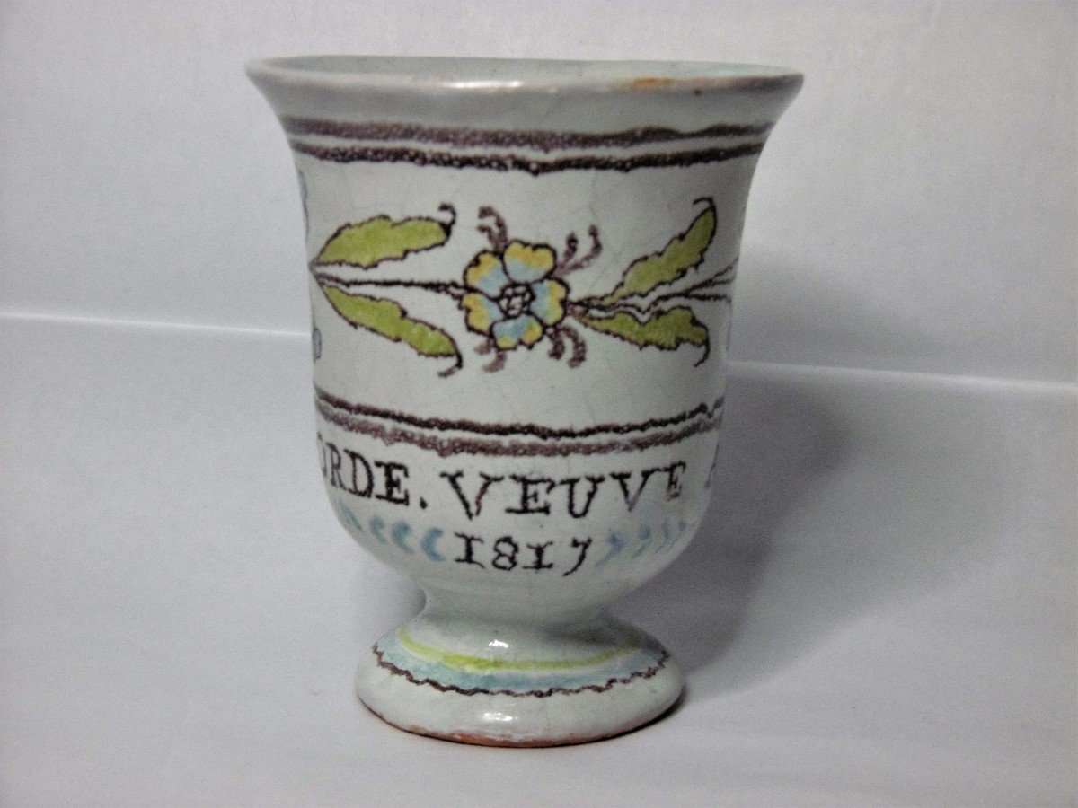 Faience de Saint Denis Sur Sarthon Tasse Patronymique Datee 1817