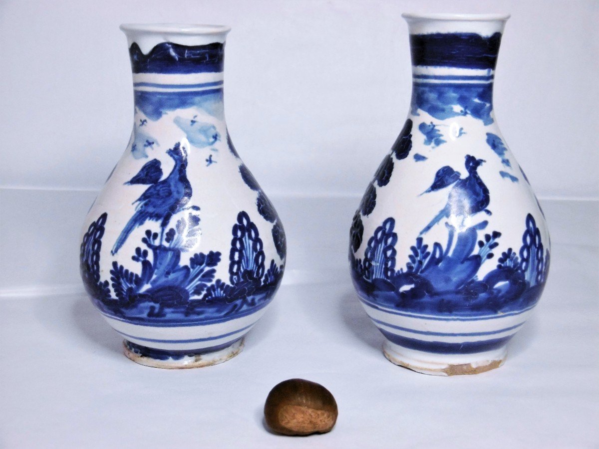 faience de Hanau  paire De Vases d'Epoque XVIII éme Siecle