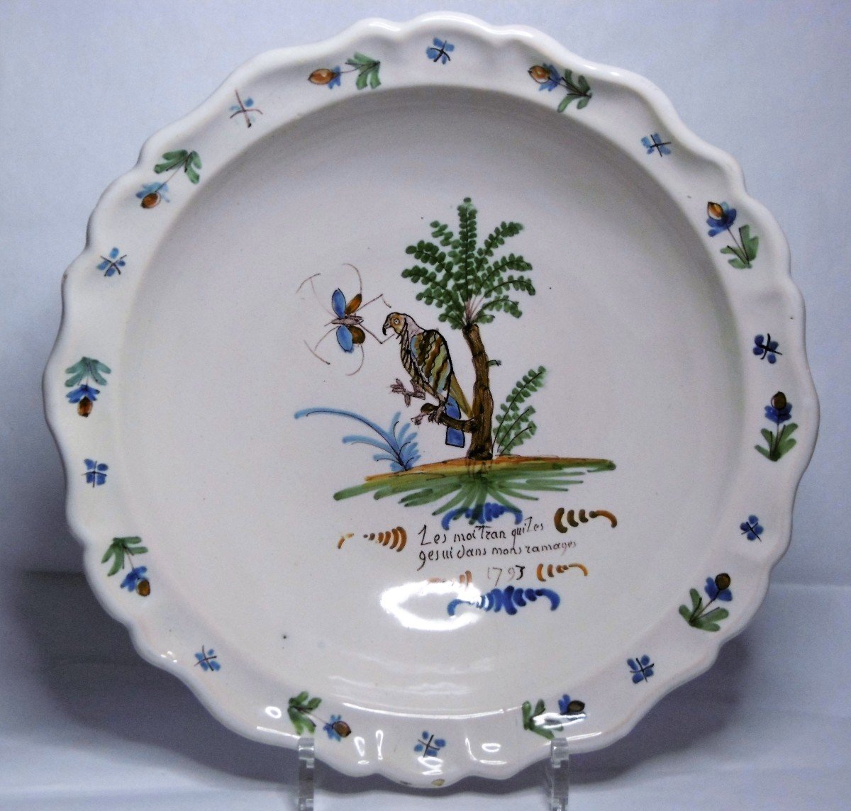 Faience d'Auvillar Plat Contre Revolutionnaire 1793 d'Epoque XVIIIéme