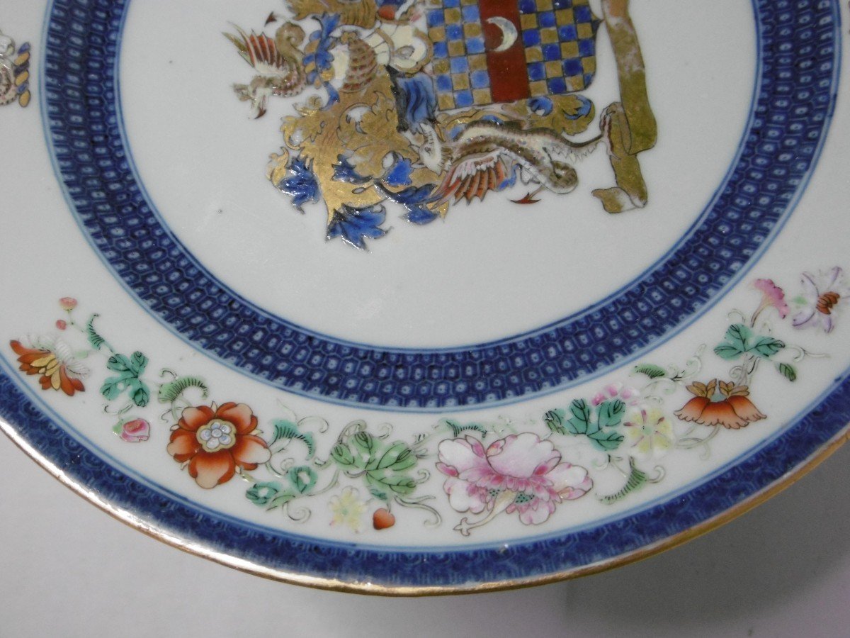 China Two Plates With Clifford Of Chudleigh Arms From The Eighteenth Century-photo-3