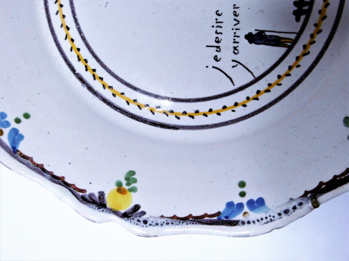 Revolutionary Eighteenth Century Plate In Nevers Faience-photo-3