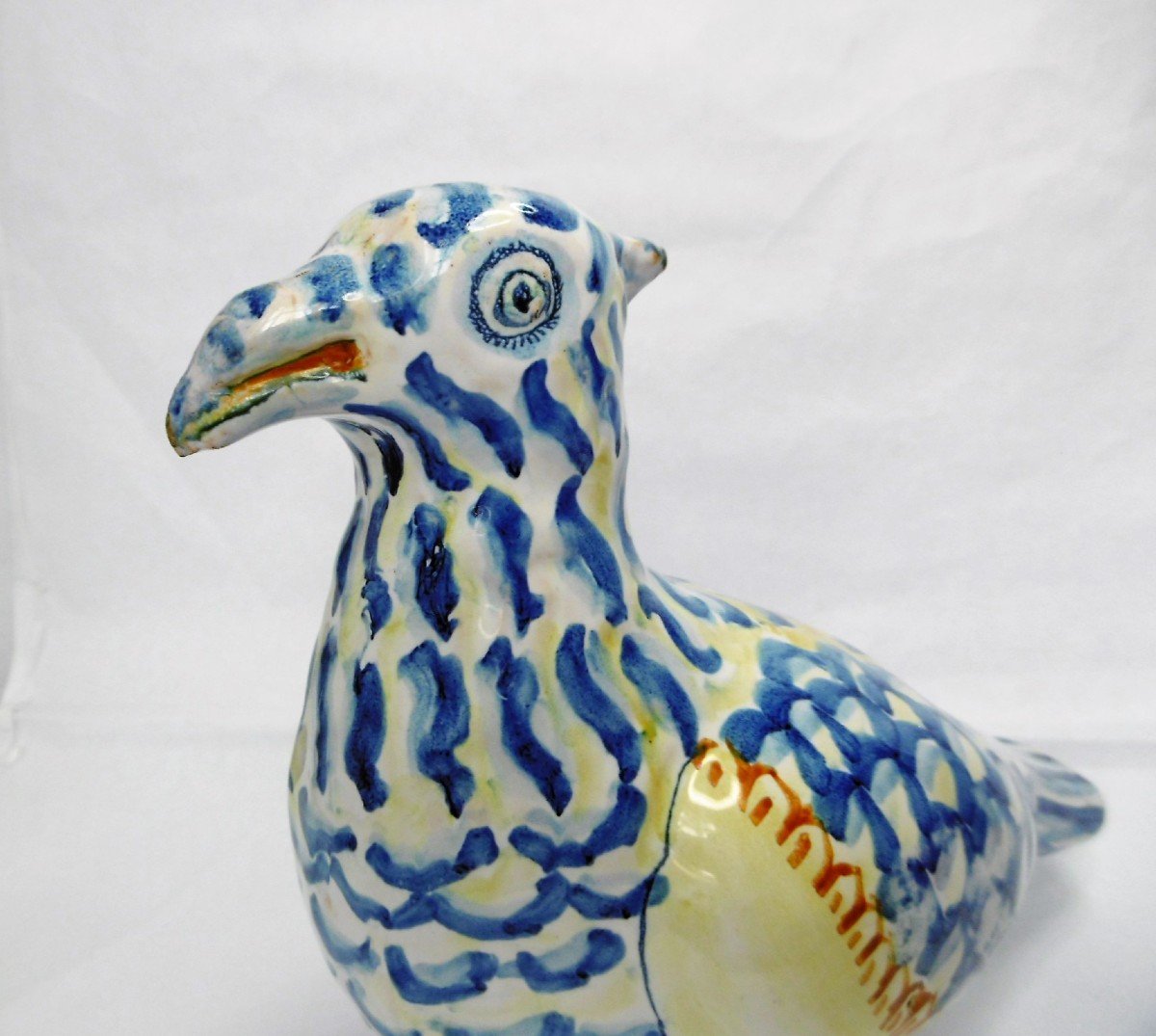 Faience Of Nevers Pigeon Of Ridge A Compendiario Period End XVII Beginning XVIIIth Century-photo-5