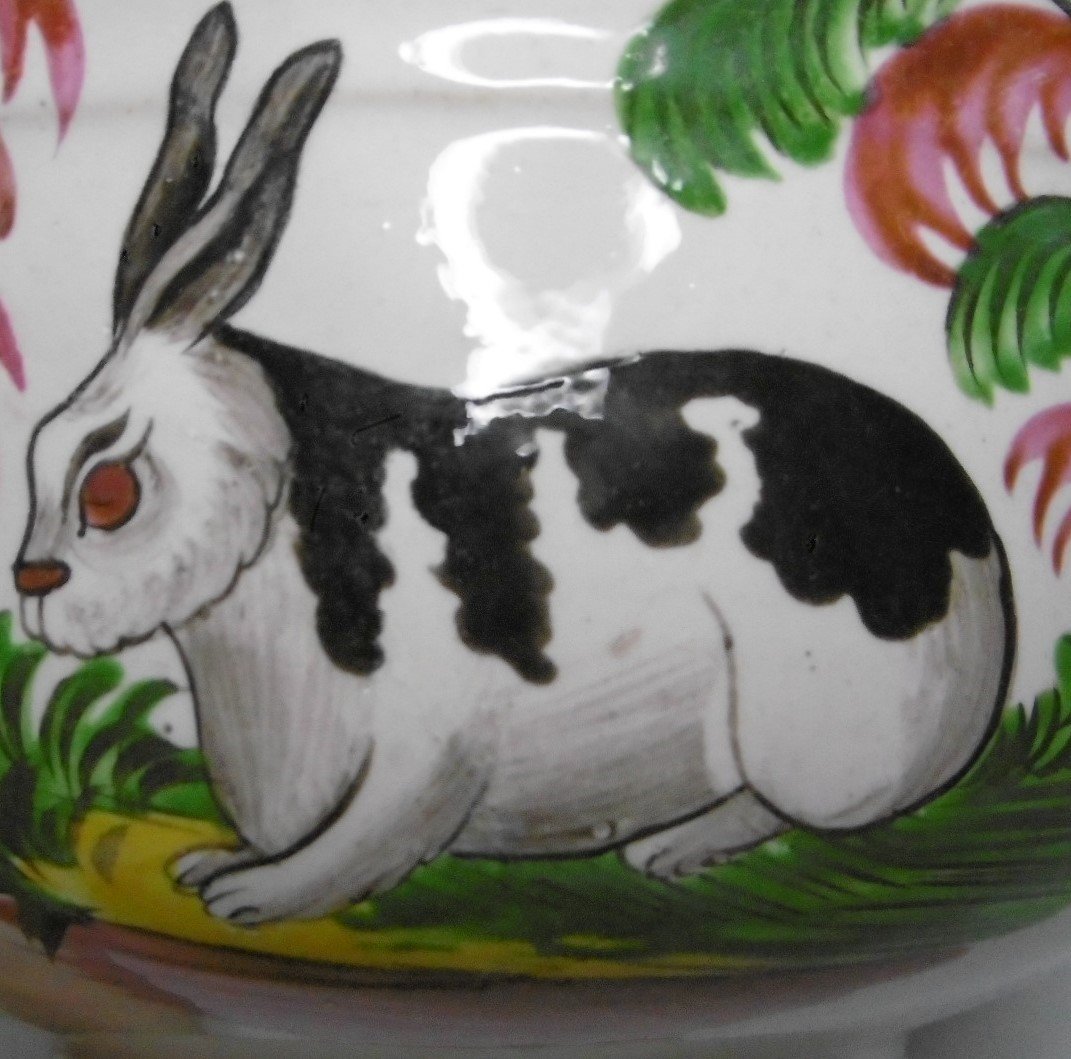 Faience Des Islettes Bouillon Patronymic With 4 Rabbits Ep.beginning XIXth-photo-7