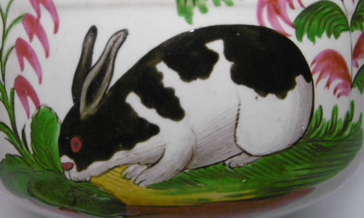 Faience Des Islettes Bouillon Patronymic With 4 Rabbits Ep.beginning XIXth-photo-8