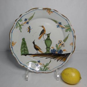 Earthenware From La Rochelle Or Nevers Plate From The Eighteenth Century