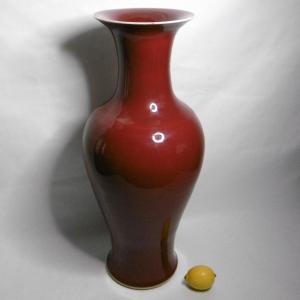 Vase Sang De Boeuf (54cm)en Porcelaine De Chine d'Epoque  Debut 20e,bon état