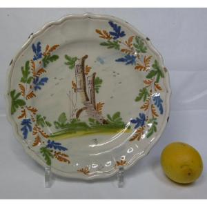 Faience De Lodi Ou Pavie Assiette d'Epoque XVIIIéme Siecle