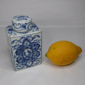 Delft Faience Tea Box From XVIII Period Marked, Jan Van Der Laen 
