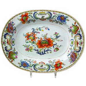 PORCELAINE  DE CHINE PLAT A LA POMPADOUR D'EPOQUE XVIIIéme SIECLE