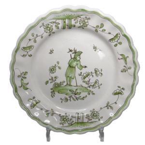 Montauban Faience Plate Decorated With A Pierrot Motif From The 18th Century